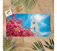 Large Microfibre Beach Towel for Adults Quick Dry, Sand Free & Lightweight Microfibre Towel for, Pool, Camping Essential Beach Accessories for Women, Men, Gifts 90x200cm flower architecture U-215