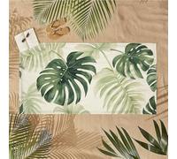 Large Microfibre Beach Towel for Adults Quick Dry, Sand Free & Lightweight Microfibre Towel for Travel, Pool, Gym, Camping Essential Beach Accessories for Women, Men, Gifts 70x140cm leaf green U-453