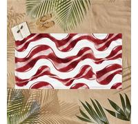 Large Microfibre Beach Towel for Adults Quick Dry, Sand Free & Lightweight Microfibre Towel for Travel, Pool, Gym, Camping Essential Beach Accessories for Women, Men, Gifts 90x200cm red wave U-174