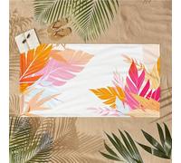 Large Microfibre Beach Towel for Adults Quick Dry, Sand Free & Lightweight Microfibre Towel for Travel, Pool, Gym, Camping Essential Beach Accessories for Women, Men, Gifts 70x140cm yellow leaf U-240