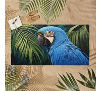 Large Microfibre Beach Towel for Adults Quick Dry, Sand Free & Lightweight Microfibre Towel for Travel, Pool, Gym, Camping Essential Beach Accessories for Women, Men, Gifts 70x140cm leaf Parrot U-456