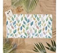 Large Microfibre Beach Towel for Adults Quick Dry, Sand Free & Lightweight Microfibre Towel for Travel, Pool, Gym, Camping Essential Beach Accessories for Women, Men, Gifts 70x140cm leaf color U-451