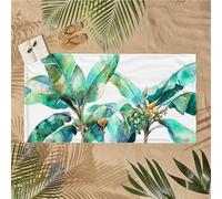 Large Microfibre Beach Towel for Adults Quick Dry, Sand Free & Lightweight Microfibre Towel for Travel, Pool, Gym, Camping Essential Beach Accessories for Women, Men, Gifts 70x140cm leaf green U-454