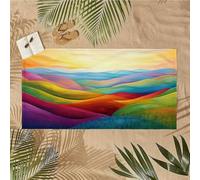 Large Microfibre Beach Towel for Adults Quick Dry, Sand Free & Lightweight Microfibre Towel for Travel, Pool, Gym, Camping Essential Beach Accessories for Women, Men, Gifts 90x200cm color wave U-31