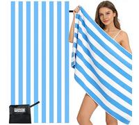 Large Microfibre Beach Towel for Adults with Bag 160x90cm,Blue Quick Dry Beach Towel with Double Sided,Lightweight Beach Microfiber Towels for Travel Drying Gym Yoga Sports Swim Towel for Women Men