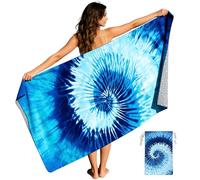 Large Microfibre Beach Towel for Adults with Bag 160x90cm,Blue Quick Dry Beach Towel with Double Sided,Lightweight Beach Microfiber Towels for Travel Drying Gym Yoga Sports Swim Towel for Women Men