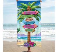 Large Microfibre Beach Towels for Adults, 60x120cm, plant Super Soft Bath Towels, Sand Free Lightweight Quick Dry Beach Towel for Yoga Travel, Swimming Towel for Women Men Coconut tree (2) 0J-489