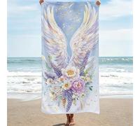 Large Microfibre Beach Towels for Adults, 60x120cm, Simple Super Soft Bath Towels, Sand Free Compact Lightweight Quick Dry Beach Towel for Yoga Camping Gym, Swimming Towel for Women Men wing 0J-224