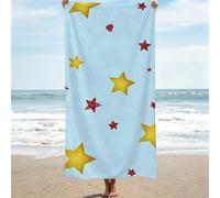 Large Microfibre Beach Towels for Adults, 75x150cm, blue Super Soft Bath Towels, Sand Free Compact Lightweight Quick Dry Beach Towel for Yoga Camping Travel, Swimming Towel for Women Men Star 0J-715