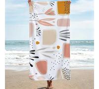 Large Microfibre Beach Towels for Adults, 95x190cm, Nordic Super Soft Bath Towels, Sand Free Compact Lightweight Quick Dry Beach Towel for Yoga Camping Gym, Swimming Towel for Women Men White 0J-632