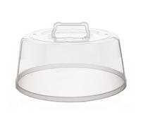 Large Microwave Cover for Food - Splatter Guard Lid - Cake Stand Cover - Size 11.5 In x 5 In Tall - Easy Grip Handle with Steam Vented Holes - BPA Free & Dishwasher Safe | Clear Plastic
