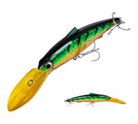 Large Minnow Lure 25cm Saltwater for bass Bait Large Minnow Lure | Realistic swimming action, mimics live prey, attracts for bass pike for perch, plastic body, all water conditions