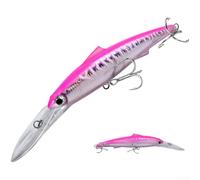 Large Minnow Lure 25cm Saltwater for bass Bait Large Minnow Lure | Realistic swimming action, mimics live prey, attracts for bass pike for perch, plastic body, all water conditions