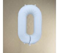 Large Misty Blue Foil Number 0 Balloon for Birthday Celebrations and Backdrops