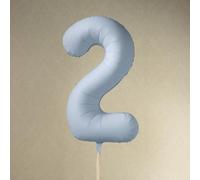 Large Misty Blue Foil Number 2 Balloon for Birthday Celebrations and Backdrops