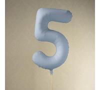 Large Misty Blue Foil Number 5 Balloon for Birthday Celebrations and Backdrops