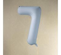 Large Misty Blue Foil Number 7 Balloon for Celebrations and Backdrops