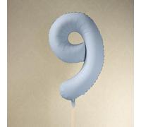 Large Misty Blue Foil Number 9 Balloon for Birthday Party Decor and Backdrops