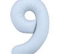 Large Misty Blue Foil Number 9 Balloon for Party Decor and Backdrops