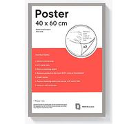 Large Modern 40x 60 cm Poster Frames Eton Wood Perfect For Wall Gallery, Living Room & For Wall Hanging Mount Poster Picture With Styrene Shatterproof Perspex Sheets- Grey
