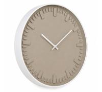 Large Modern Beige Round Wall Clock White Aluminium Frame Analogue Glass Front