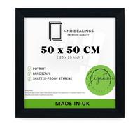 Large Modern Black Square Wooden Pictures 50 x 50 cm Frames With Backboard And Styrene Perfect For Mounting Portrait And Landscape Display Wall Hanging-Black