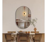 Large Modern Oval Mirror Metal Frame Wall Mirror HD Glass Perfect for Makeup & Bathroom Living Room Decor Stylish Wall Decor Oversized Bathroom Mirror