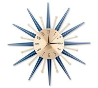 Large Modern Sunburst Wall Clock - 20 Inch Metal Decorative Silent Non-Ticking Clock for Living Room, Kitchen, Bedroom, Bathroom, Office Home Decor