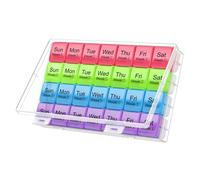 Large Monthly Pill Organizer 28 Day Case Organizerd Extra Large Compartments 4 W ust-Proof Pill Case Medication Reminder Portable Travel Container (Red-Green-Blue-Purple)