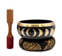Large Moon Phase Singing Bowl Set- Black 14cm KDMD Black One Size