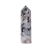 Large Moonstone Gemstone Crystal Hexagonal Pointed Tower Reiki Chakra Faceted Prism Wand Stone Home Decor