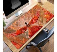 Large Mouse Mat 100 x 40cm Gaming Mouse Pad Waterproof Mousepad with Stitched Edges ;Large Mat with Rubber Base, for Wireless Mause, Accessories for Men, Gifts (Bird Red) PjY1673 5-4