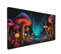 Large Mouse Mat 1000 x 500 mm, Fantasy Mushroom Mouse Pad Gaming Keyboard Mousemat 39.4 x 19.7 inch, XXL Mousepad Forest Desk Mat Non-Slip Rubber Base with Stitched Edges for Office, Home -MP990