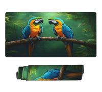 Large Mouse Mat 1000 x 500 mm, Green Jungle Mouse Pad Gaming Keyboard Mousemat 39.4 x 19.7 inch, XXL Mousepad Parrot Desk Mat Non-Slip Rubber Base with Stitched Edges for Office, Home -MP602
