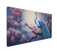 Large Mouse Mat 1000 x 500 mm, Peacock Mouse Pad Gaming Keyboard Mousemat 39.4 x 19.7 inch, XXL Mousepad Cherry Blossom Tree Desk Mat Non-Slip Rubber Base for Laptop, Computer, Office, Home -MP1008