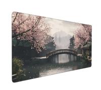 Large Mouse Mat 1000 x 500 mm, River Bridge Mouse Pad Gaming Keyboard Mousemat 39.4 x 19.7 inch, XXL Mousepad Cherry Blossom Desk Mat Non-Slip Rubber Base for Laptop, Computer, Office, Home -MP816