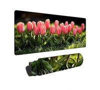 Large Mouse Mat 1000x500 mm Flower Mouse Pad Tulip Waterproof Mousepad with Stitched Edges Desk Pad Home Office Accessories Mousemat Non-Slip Rubber Base Gaming Keyboard Mat Desk Protector L-07