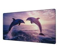 Large Mouse Mat 1000x500 mm Gaming Mouse Pad Ocean XXL Desk Mat Dolphin Mousepad Non-Slip Rubber Base Mousemat Waterproof Office Accessories Desk Protector Matt, for Computer Office Product D-207