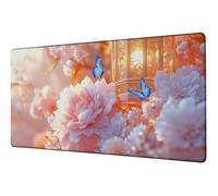 Large Mouse Mat 1000x500 mm Gaming Mouse Pad Retro XXL Desk Mat Butterfly Mousepad Non-Slip Rubber Base Mousemat Waterproof Office Accessories Desk Protector Matt, for Computer Office Product D-87
