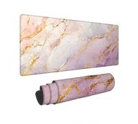 Large Mouse Mat 1000x500 mm Purple Mouse Pad Marble Waterproof Mousepad with Stitched Edges Desk Pad Home Office Accessories Mousemat Non-Slip Rubber Base Gaming Keyboard Mat Desk Protector K-78