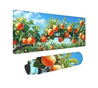 Large Mouse Mat 1000x500x3 mm, Orange Color Gaming Mouse Pad Fruit Desk Mat with 3MM Stitched Edges, Non-Slip Rubber Base Mousepad Desk Decor for Gaming, PC, Office, Home, Gifts for Women -zjn25096O