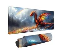 Large Mouse Mat 1000x500x3 mm, Red Gaming Mouse Pad Dragon Desk Mat with 3MM Stitched Edges, Non-Slip Rubber Base Mousepad Desk Decor for Gaming, PC, Laptop, Office, Home, Gifts for Women -zjn2509MO