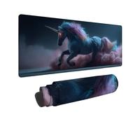 Large Mouse Mat 1000x500x3mm, Black Gaming Mouse Pad Unicorn Desk Mat with 3MM Stitched Edges, Non-Slip Rubber Base Mousepad Desk Decor for Gaming, PC, Laptop, Office, Home, Gifts for Women -zjn2509U7