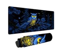 Large Mouse Mat 1000x500x3mm, Blue Gaming Mouse Pad Owl Desk Mat with 3MM Stitched Edges, Non-Slip Rubber Base Mousepad Desk Decor for Gaming, PC, Laptop, Office, Home, Gifts for Women -zjn2509ID