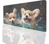 Large Mouse Mat 1000x500x3mm, Extended Dog Desk Pad, Adults Kids Gaming Mouse Pad Keyboard with Stitched Edges Water Non-Slip Rubber Base for Desk Office Decor Gift PjY8654 N-U