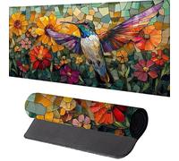 Large Mouse Mat 1000x500x3mm, Extended Mouse Mat Bird Mouse Pad Yellow Desk Pad, Adults Kids Gaming Mouse Pad, Keyboard Pad with Stitched Edges Non-Slip Rubber Base for Desk Decor, Gifts for Men 5-A