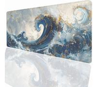 Large Mouse Mat 1000x500x3mm, Extended Ocean Desk Pad, Adults Kids Gaming Mouse Pad Keyboard with Stitched Edges Water Non-Slip Rubber Base for Desk Office Decor Gift PjY5402 D-H