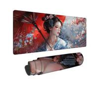 Large Mouse Mat 1000x500x3mm, Pink Gaming Mouse Pad Geisha Desk Mat with 3MM Stitched Edges, Non-Slip Rubber Base Mousepad Desk Decor for Gaming, PC, Laptop, Office, Home, Gifts for Women -zjn25099Y