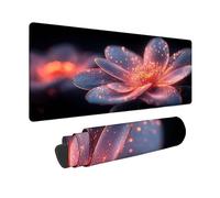 Large Mouse Mat 1000x500x3mm, Pink Gaming Mouse Pad Lotus Desk Mat with 3MM Stitched Edges, Non-Slip Rubber Base Mousepad Desk Decor for Gaming, PC, Laptop, Office, Home, Gifts for Women -zjn2509BI
