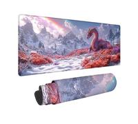 Large Mouse Mat 1000x500x3mm, Red Gaming Mouse Pad Dragon Desk Mat with 3MM Stitched Edges, Non-Slip Rubber Base Mousepad Desk Decor for Gaming, PC, Laptop, Office, Home, Gifts for Women -zjn2509ZC